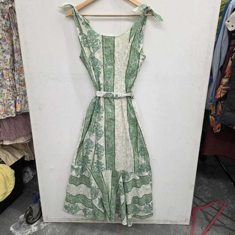 Roller Rabbit Berrino Sedona Printed Scoop Neck Tie Waist Midi Dress XS - Picture 2 of 14